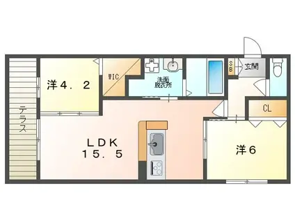 D-RESIDENCE香里新町(2LDK/3階)の間取り写真