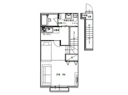 MOMENT・COCO(1K/2階)の間取り写真