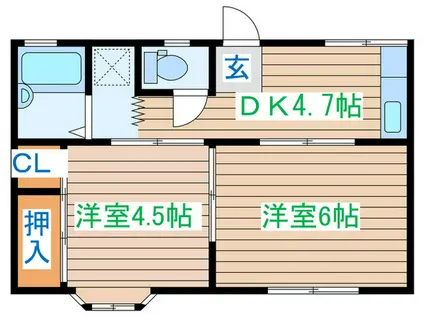 メゾン1410(2DK/1階)の間取り写真