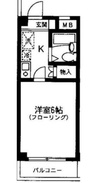檜の森ハイツ(1K/2階)の間取り写真