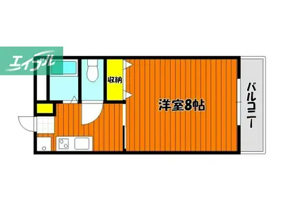 エクシードY(1K/2階)の間取り写真