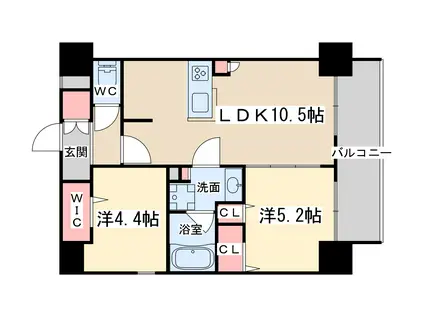 アーバネックス梅田中崎町Ⅱ(2LDK/5階)の間取り写真