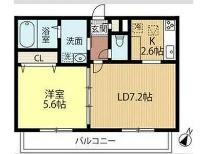 アトランティス朝日(1LDK/5階)の間取り写真
