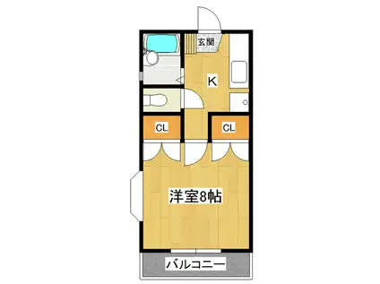 サンレイクス(1K/2階)の間取り写真