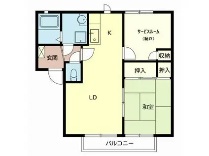 コートジュネス(1SLDK/1階)の間取り写真