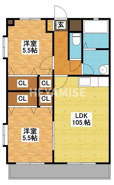 アーブルセゾン(2LDK/3階)の間取り写真