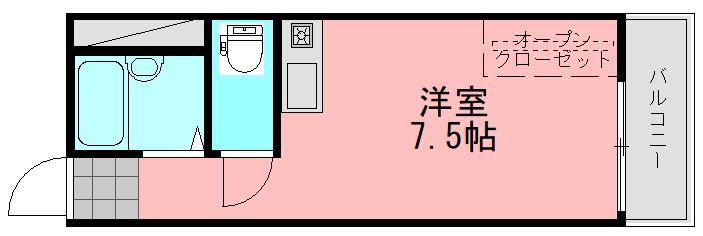 メゾン昭和町(ワンルーム/4階)の間取り写真