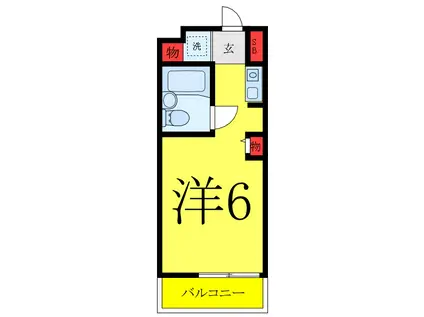 トップ下赤塚第3(ワンルーム/3階)の間取り写真