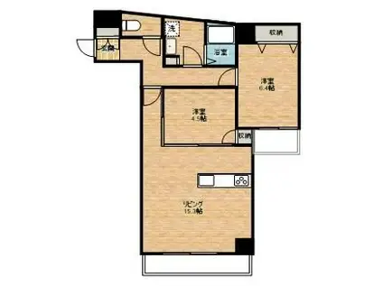 フルセイル橋本V(1SLDK/4階)の間取り写真