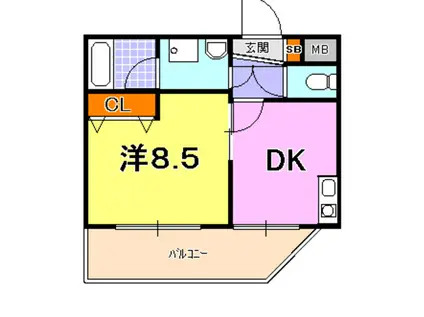 ダイコーパレス(1DK/3階)の間取り写真