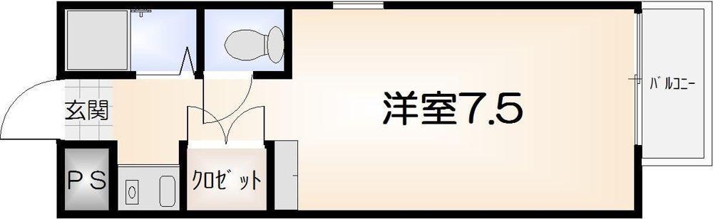 LE・BLANCHE(ワンルーム/1階)の間取り写真