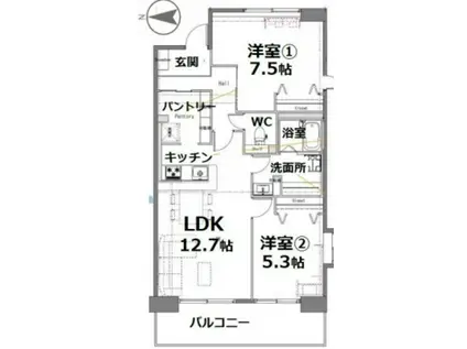 アクティ目黒駅前2棟(2LDK/4階)の間取り写真