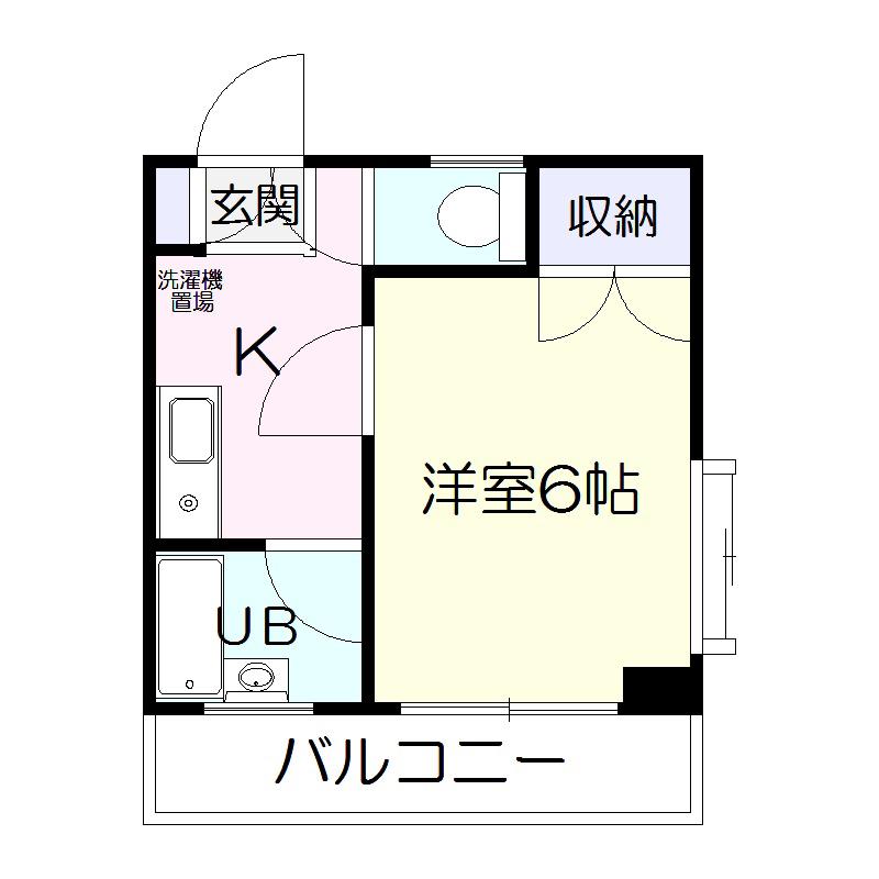 ヴァンベール西田(1K/3階)の間取り写真