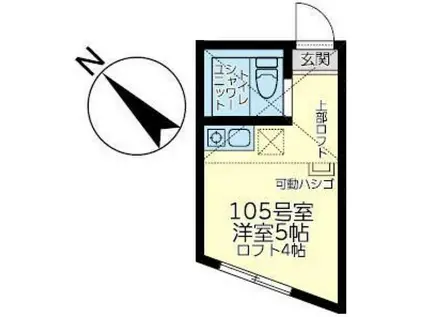 ユナイト白楽マービックストリート(ワンルーム/1階)の間取り写真