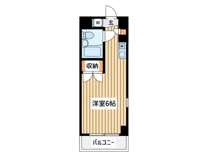 ワンズレジデンス立川錦町(ワンルーム/1階)の間取り写真