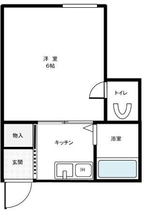 東峰コーポ(1K/2階)の間取り写真
