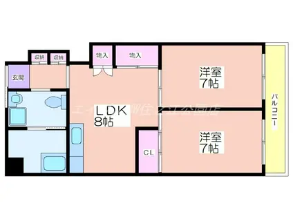 サンコーポラス南港 26号棟(2LDK/1階)の間取り写真