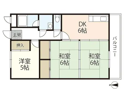 谷川マンション(3DK/2階)の間取り写真