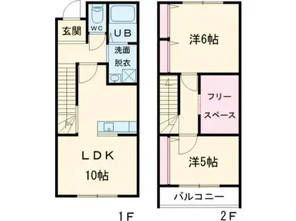 カーサ・ソラーナB(2SLDK/1階)の間取り写真