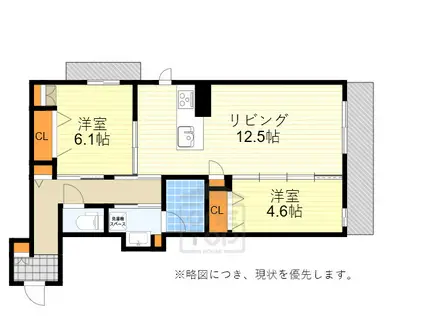 シャーメゾン リーゾス(2LDK/2階)の間取り写真