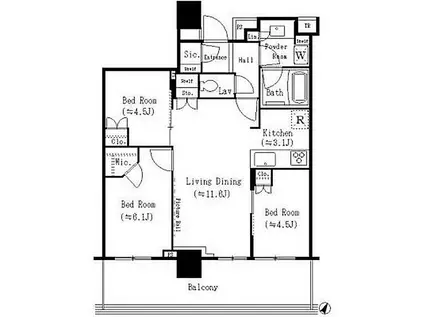 BRILLIA有明CITY TOWER(3LDK/17階)の間取り写真