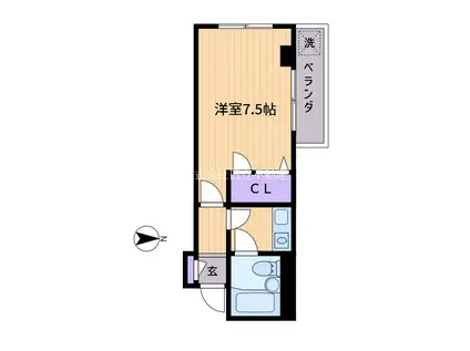 リベルテ笹塚(1K/2階)の間取り写真