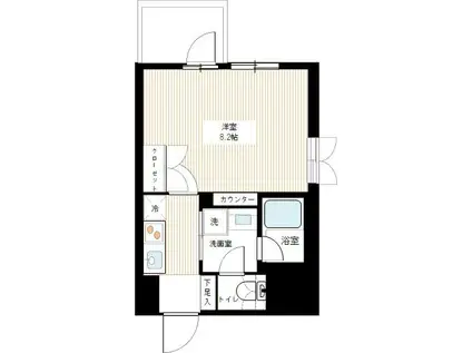 プレシャスハーモニー八王子(1K/4階)の間取り写真