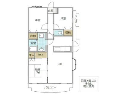 プレジデントヒル(3LDK/5階)の間取り写真