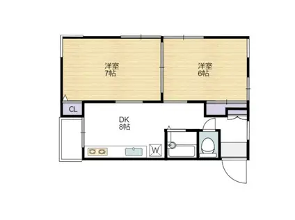 上落合ハイツ(2DK/3階)の間取り写真