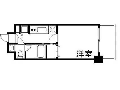 パレステュディオ御茶ノ水駿河台参番館(1K/2階)の間取り写真