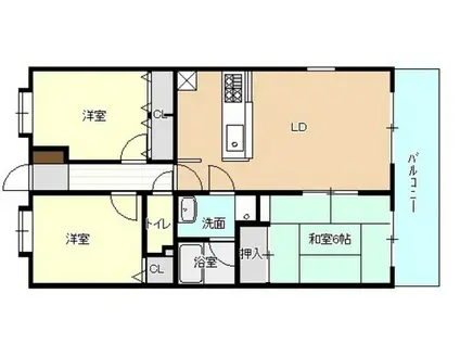 第2マエダビル(3LDK/2階)の間取り写真