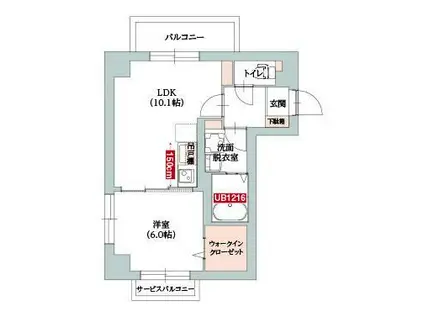二子玉川YP(1LDK/3階)の間取り写真