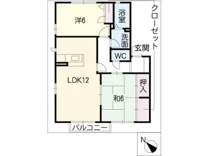 シェソワ一色弐番館(2LDK/2階)の間取り写真