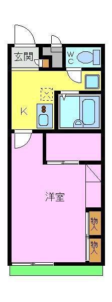 レオパレスヴィヴァーチェリラ(1K/2階)の間取り写真