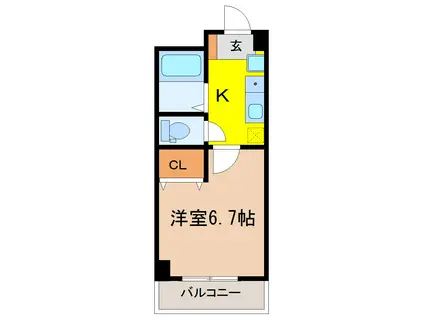 コーディアルハウス広瀬町(1K/4階)の間取り写真