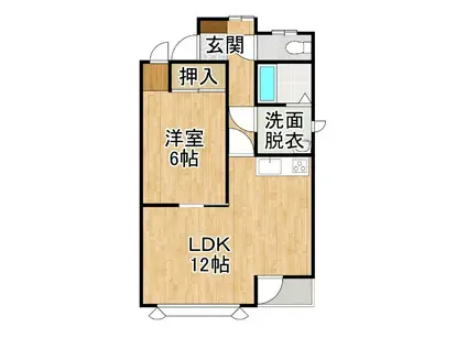 カルムII(1LDK/1階)の間取り写真