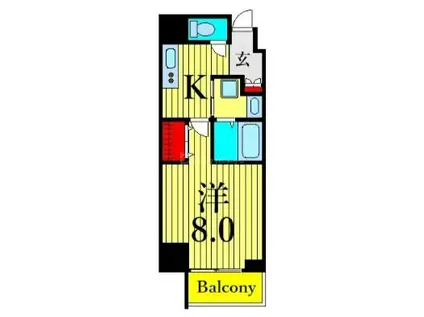 MEIN SCHLOSS 三河島(1K/4階)の間取り写真