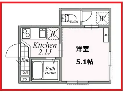リレーション青砥(1K/1階)の間取り写真