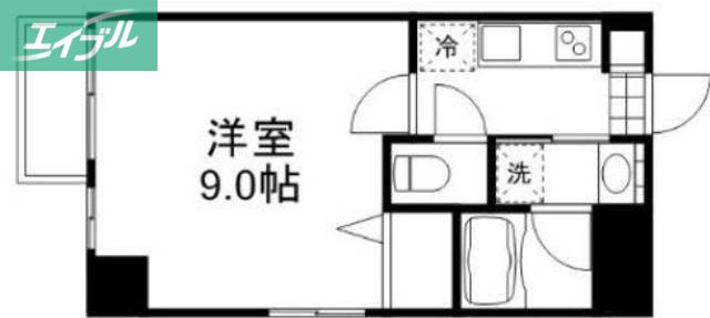 月光岡山市役所前(1K/1階)の間取り写真