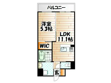 アルゴヴィラージュ天神II(1LDK/6階)の間取り写真