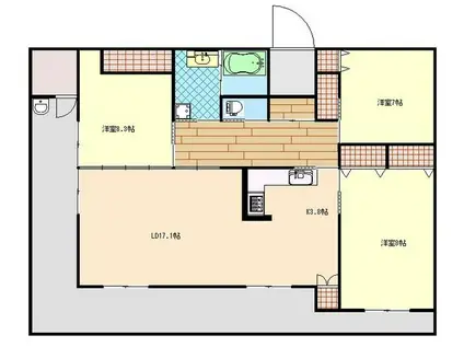 チェルボ北五番丁(3LDK/12階)の間取り写真