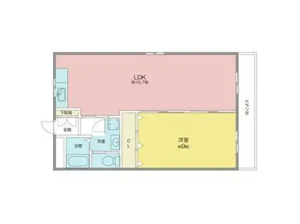 VG.TREE 西棟(1LDK/6階)の間取り写真