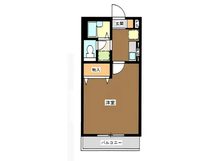 パルビートル(1K/1階)の間取り写真