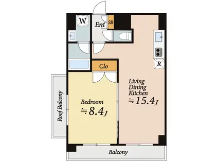 カルディア西馬込(1LDK/5階)の間取り写真