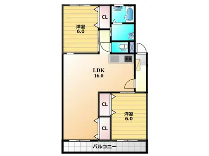 ヴェルドミール(2LDK/4階)の間取り写真