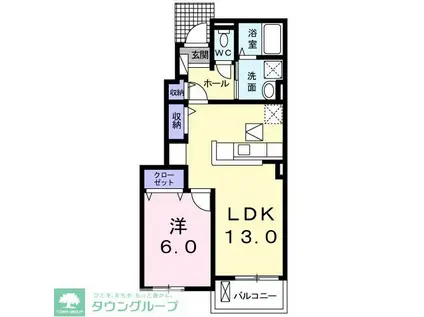 エミネンス A(1LDK/1階)の間取り写真