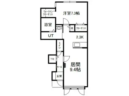 ルーセント(1LDK/1階)の間取り写真
