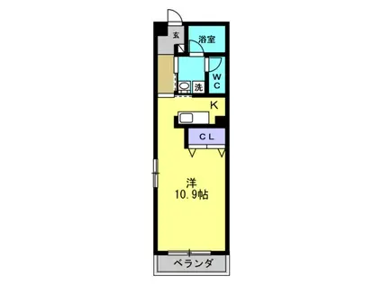 第10タツミビル西館(ワンルーム/3階)の間取り写真