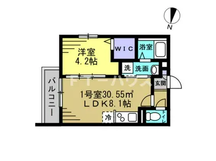 エスポワール前原西(1LDK/3階)の間取り写真