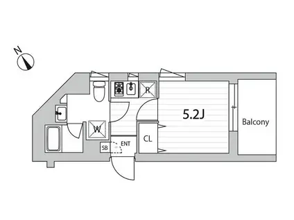 MINO三軒茶屋(1K/4階)の間取り写真